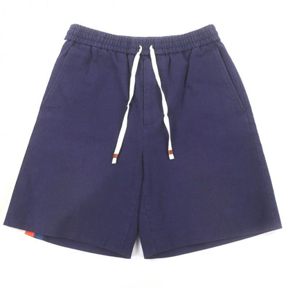 Gucci Cotton Logo Print Elastic Strap Shorts Navy 44