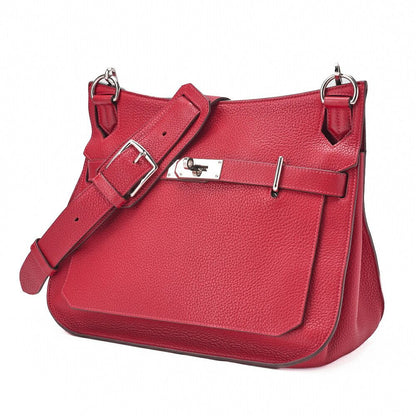 Hermes Gipsyère 34 Shoulder Bag Taurillon Clemence Rouge Casaque (silver