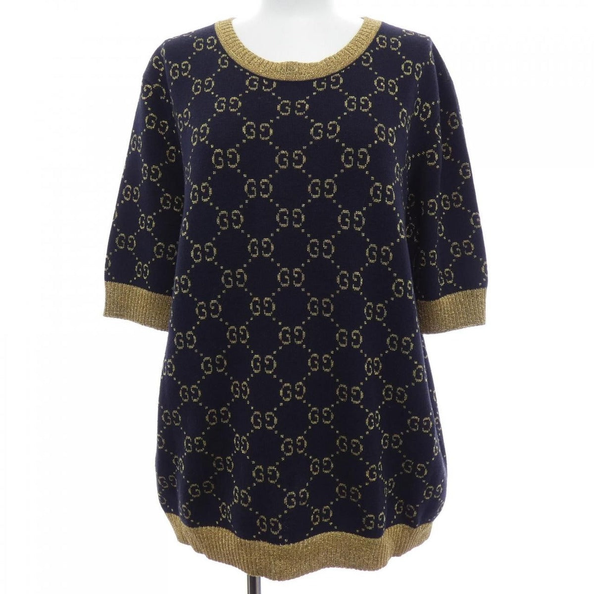 Gucci GG Cotton Lame Fabric Top Knit
