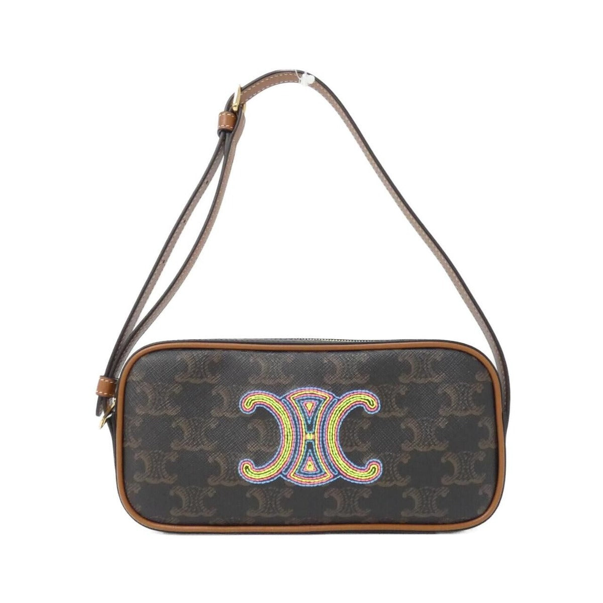 Celine Shoulder Bag Canvas Gold