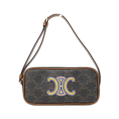 Celine Shoulder Bag Canvas Gold