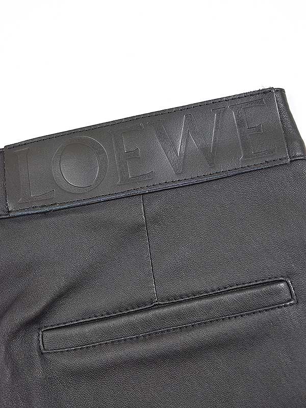 Loewe Lambskin Leather Pants Black 36