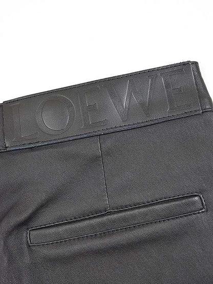 Loewe Lambskin Leather Pants Black 36