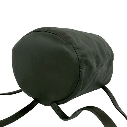 Loewe Vintage Anagram Logo Leather Drawstring Backpack Green — view 8