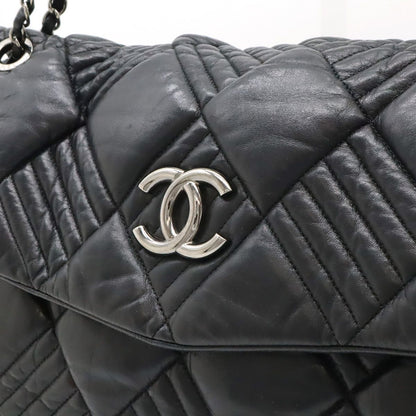 Chanel Coco Mark Chain Shoulder Shoulder Bag Tote Bag Quilted Leather Black