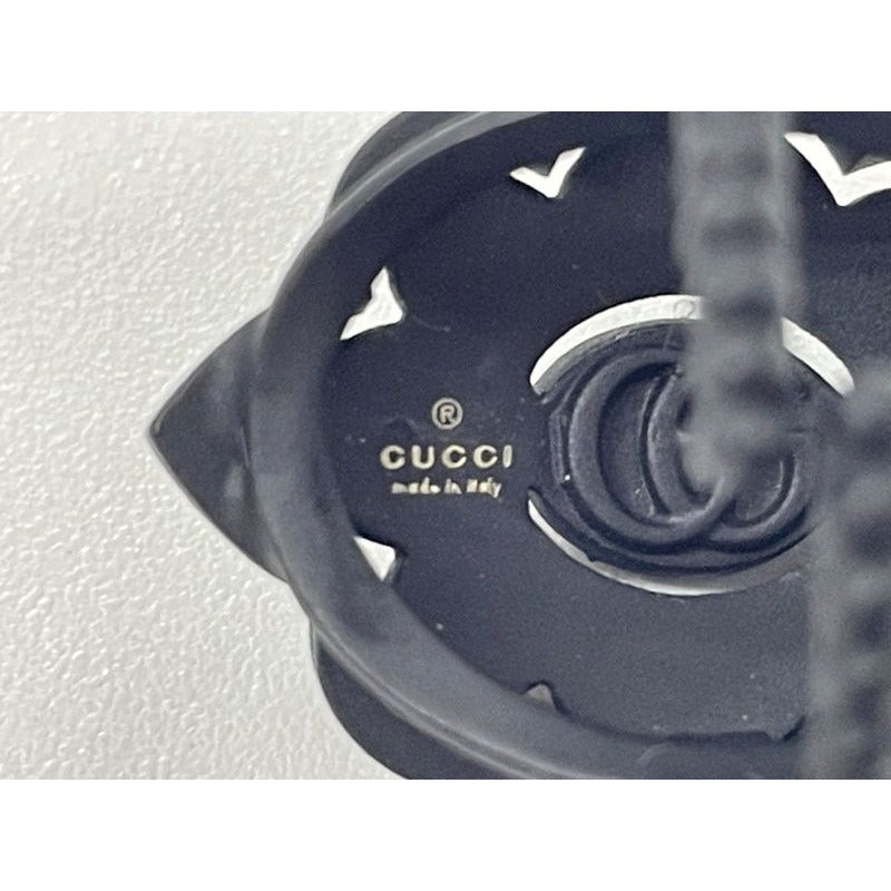 Gucci Michele Period Stone Faux Pearl Flower Ring Size 6 Black — view 6