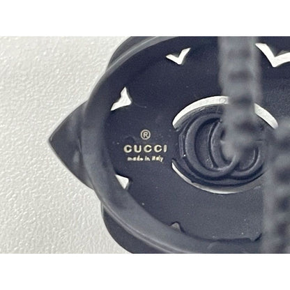 Gucci Michele Period Stone Faux Pearl Flower Ring Size 6 Black — view 6