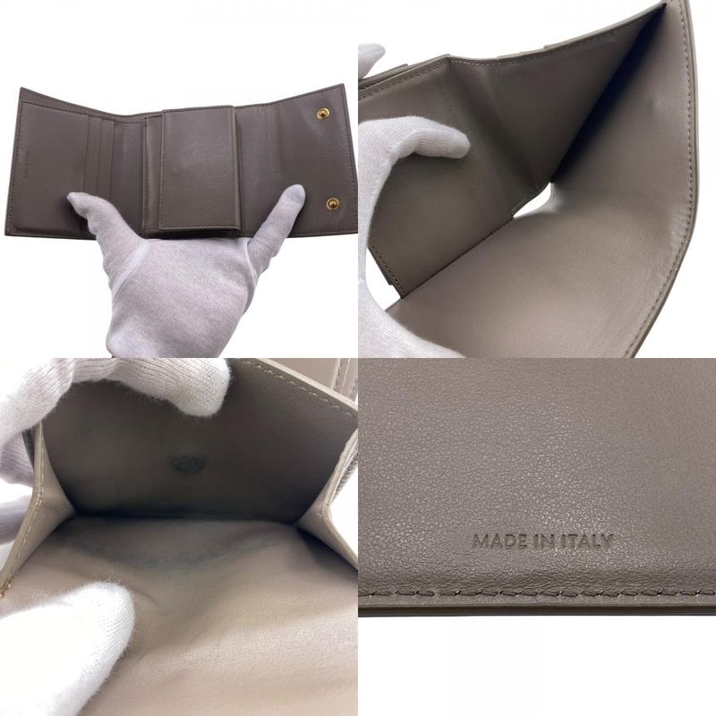 Celine Small Trifold Wallet Branded Coin Purse Bill Grey Ladies