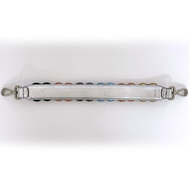 Fendi Handle Strap You Silver Multicolor Excellent Condition Leather