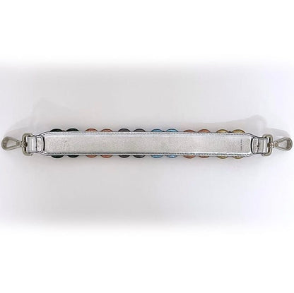 Fendi Handle Strap You Silver Multicolor Excellent Condition Leather