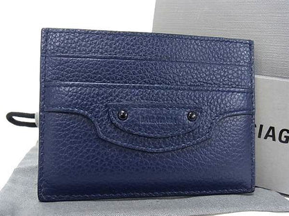 Balenciaga 640109 Neo-classic Leather Card Case Card Holder Pass Case Navy