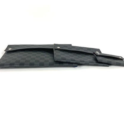 Louis Vuitton Clutch Bag Alpha Triple Pouch 3-piece Set N60255 Damier Graphite