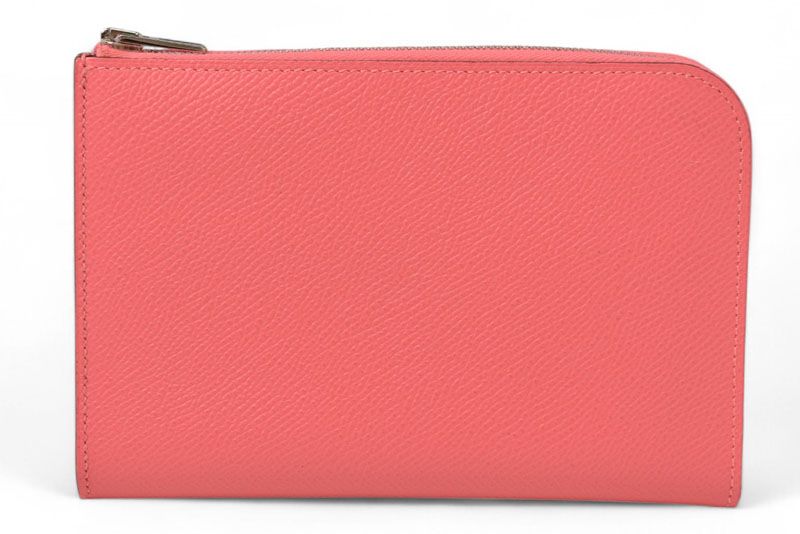 Hermes Wallet Mini Pouch Hermes Remix Combine Duo Engraved A Rose Azalea Orange