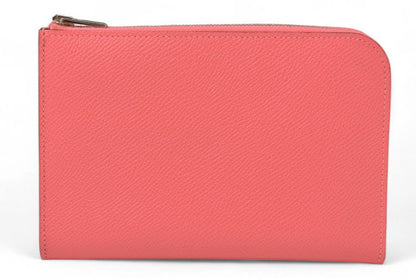 Hermes Wallet Mini Pouch Hermes Remix Combine Duo Engraved A Rose Azalea Orange