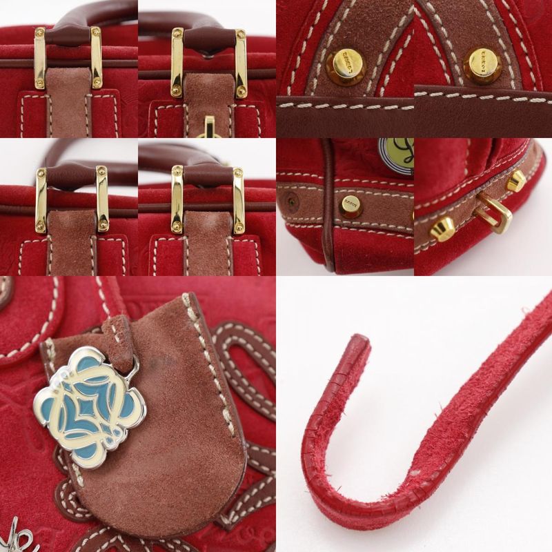 Loewe Amazona 28 160th Anniversary Mini Boston Leather X Suede Women's Handbag