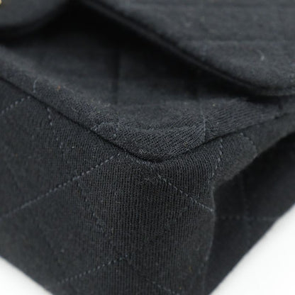 Chanel Chain Shoulder Matelasse Double Flap Jersey Black Women's Shoulder Bag