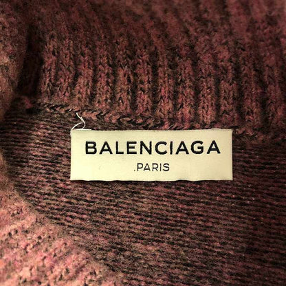 Balenciaga - Wool Turtleneck Knit Pullover - 34 - Pink Black - Women's