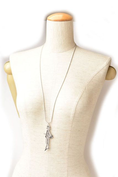 Chanel Necklace Pendant Charm Chanel Long Necklace Mademoiselle Motif Silver