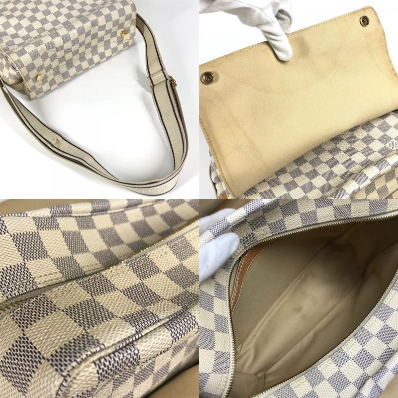Louis Vuitton Naviglio Shoulder Bag N51189 Damier Azure Canvas White