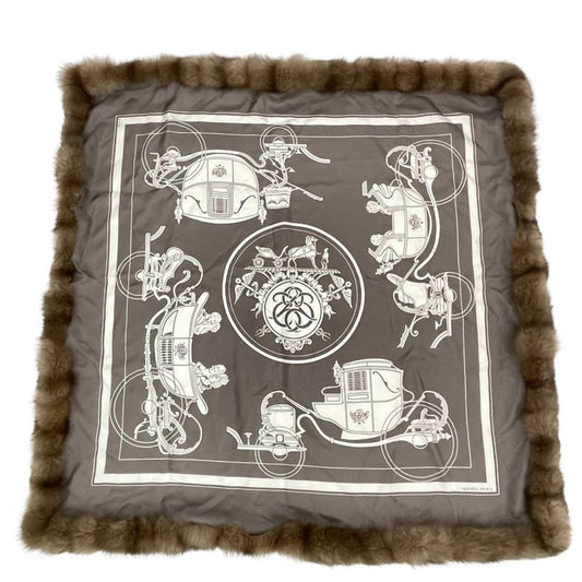 Similar Hermes Scarf Stole Shawl Large Size Carre 90 Ex-libris Silk Sable Gray