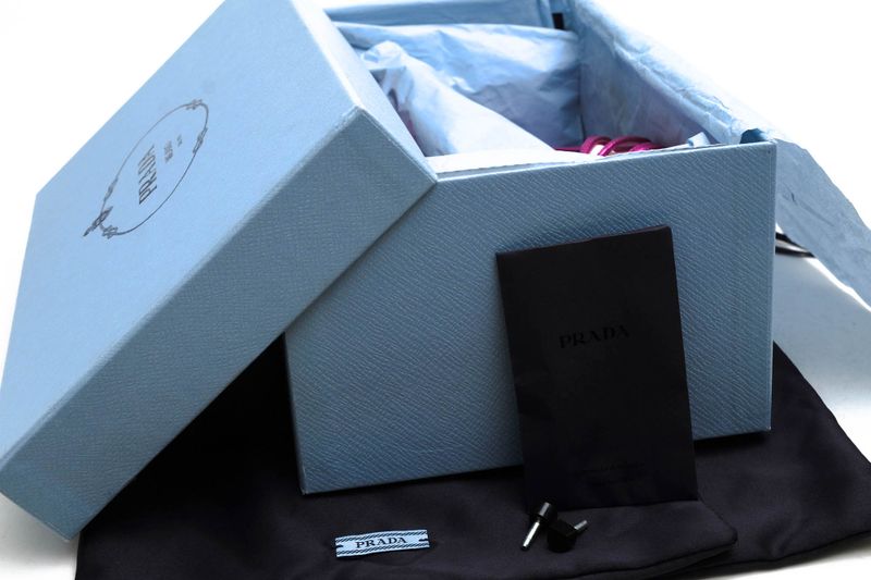 Prada Sandals Shoes Women Leather Genuine Pink 1xx478 Metallic Polished