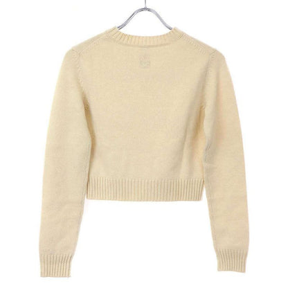 Loewe Animal Print Cropped Knit Sweater S800y14k34 Ecru XS