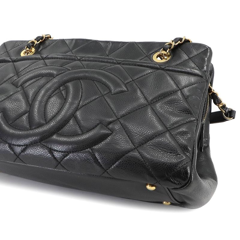 Chanel Matelasse Chain Tote Bag Caviar Skin Black A67294 Matelasse Tote Bag