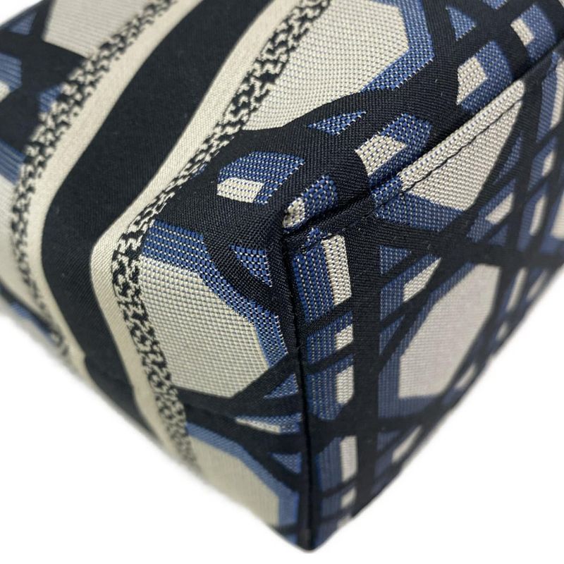 Dior/christian Dior Handbag Diortravel Nomad Pouch Navy And Beige Leather