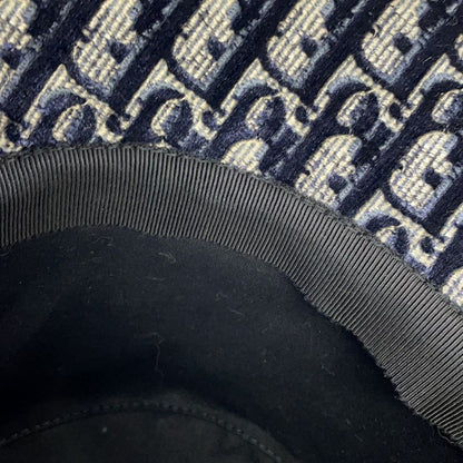 Dior Hat Oblique Trotter Velour 58 Hat Navy Red