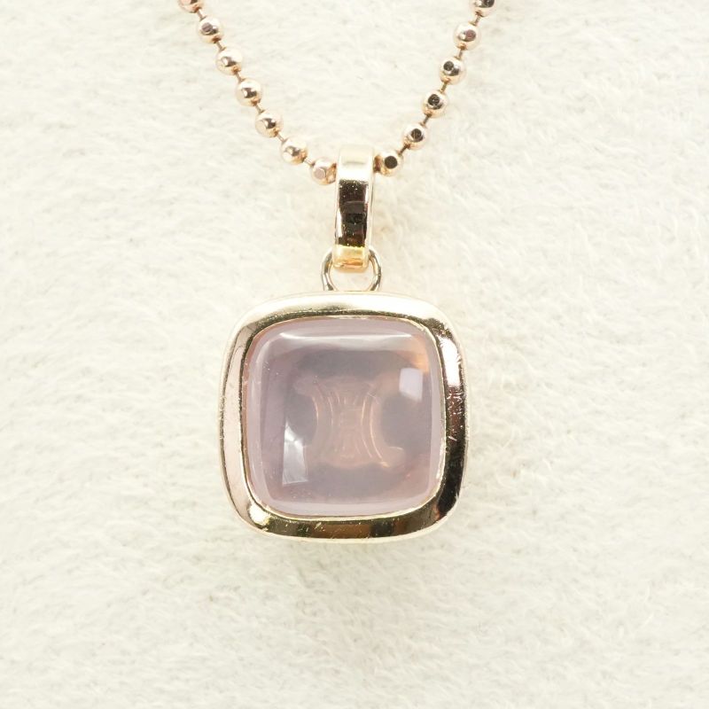 Celine Rose Quartz Silver Necklace Triomphe 24-5781s