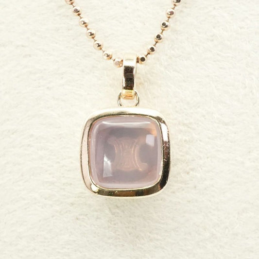 Celine Rose Quartz Silver Necklace Triomphe 24-5781s