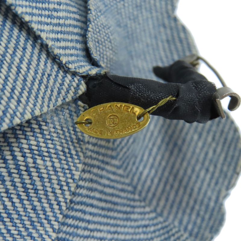 Chanel Corsage Camellia Brooch Denim Metal Women