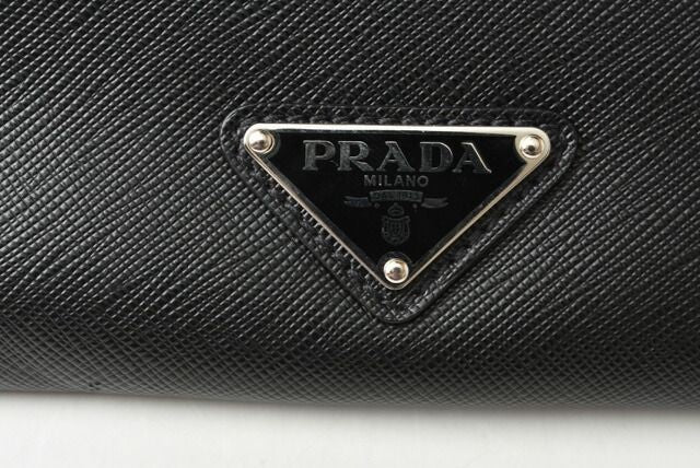 Prada Clutch Bag Travel Pouch Men's Prada Saffiano Patch Patchwork Black Azzurro