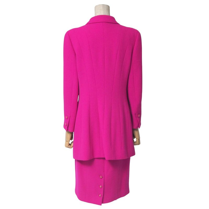 Chanel Vintage Skirt Suit Setup Long Jacket Tight Skirt Coco Mark CC Logo