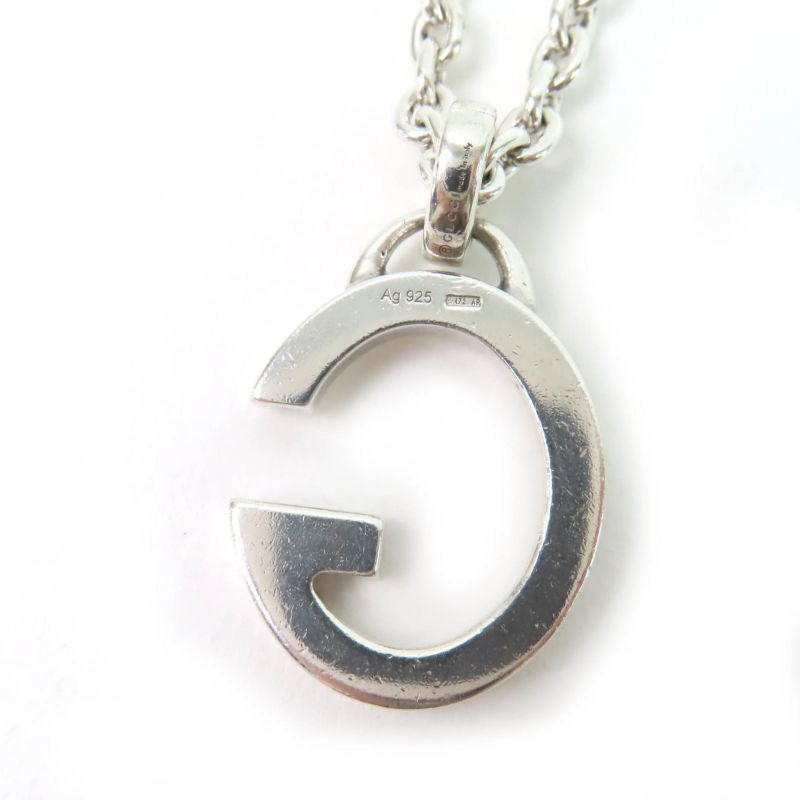 Gucci 233936 G Logo Pendant Necklace Accessory Ag925 Silver Made