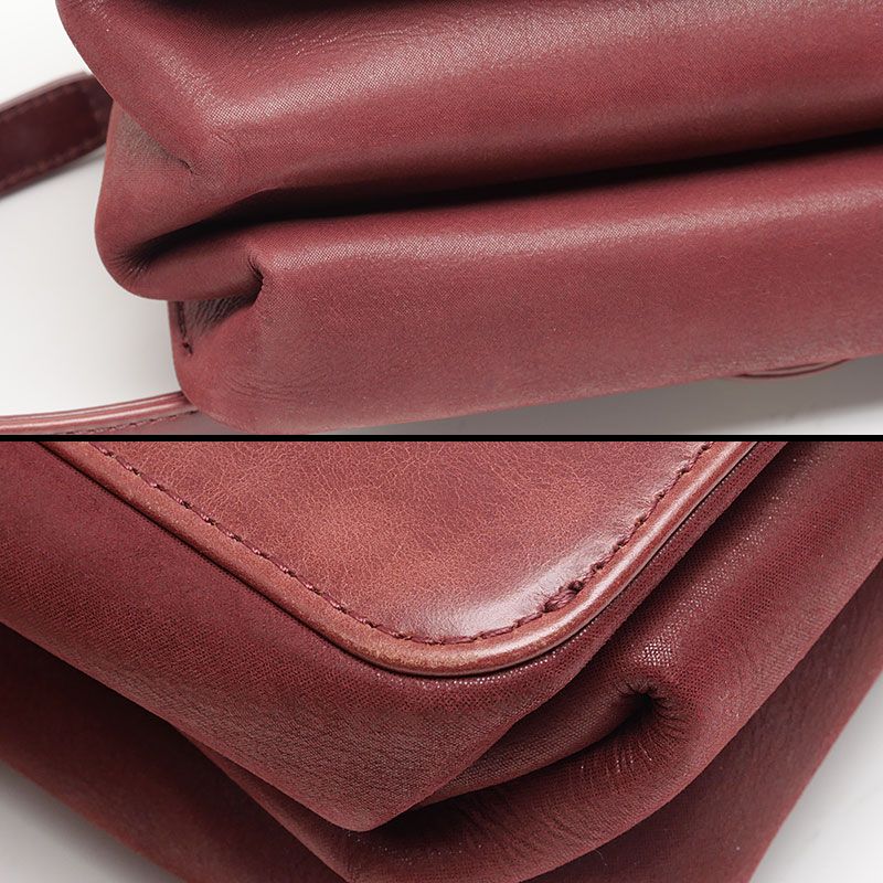 Chanel Matelasse Chain Shoulder Bag Red Calf Handbag