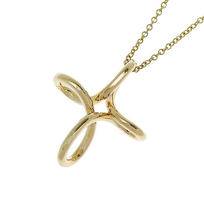 Tiffany & Co Infinity Cross Necklace 18K Yellow Gold 750 Yellow Gold 40.5cm