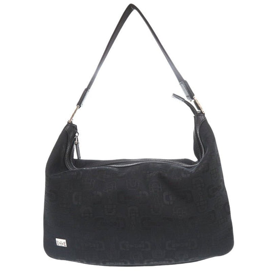 Gucci Horsebit Pattern 211523 Canvas Black Shoulder Bag Black 1563 Gucci