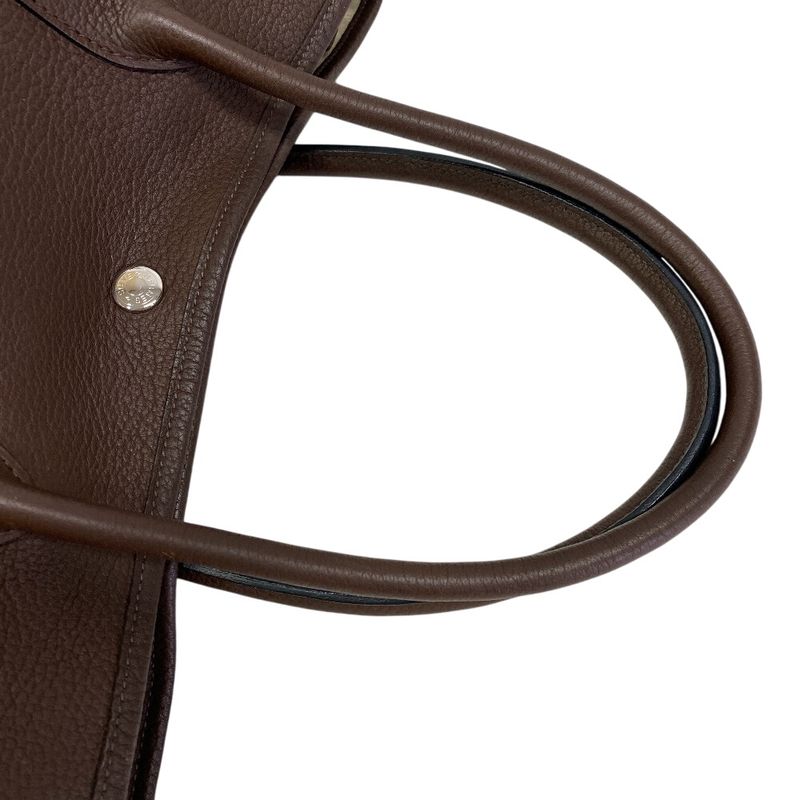 Hermes Garden Party MM Etape Leather Tote Bag Brown Ladies Brand