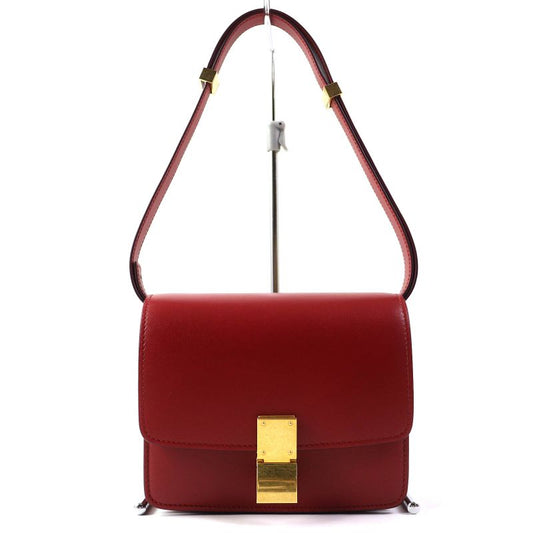 Celine 189183dls Classic BOX Small Classic Box Small Leather Shoulder Bag Red