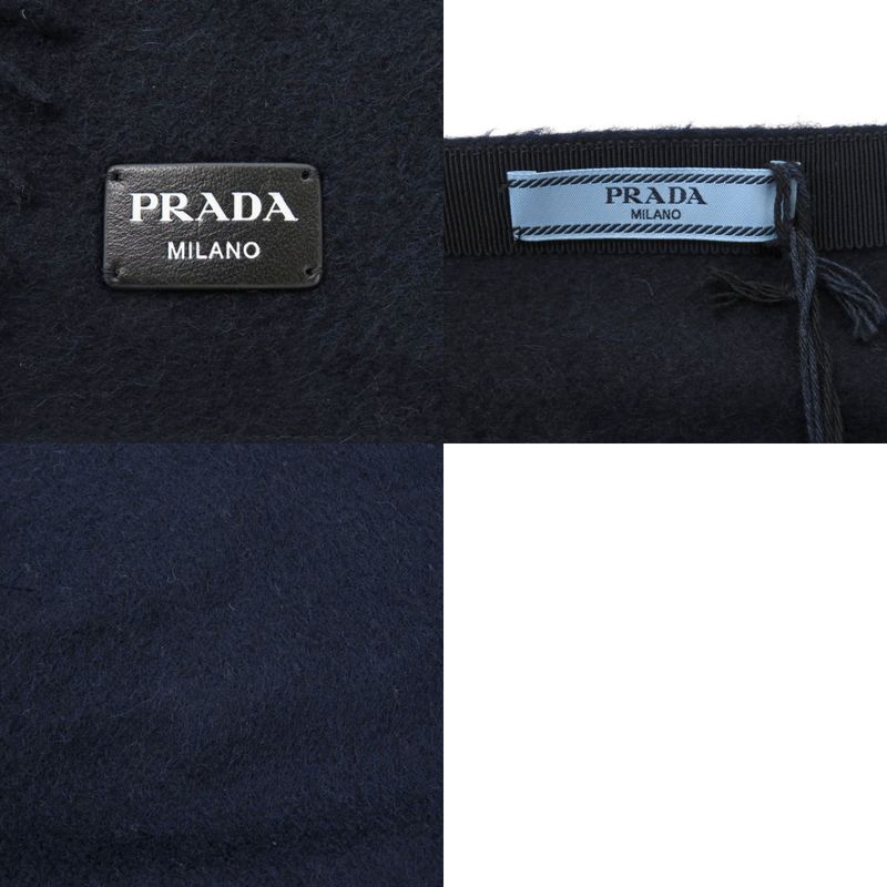 Prada P112xe Cashmere Navy Mini Skirt Rolled Skirt 0332 Prada