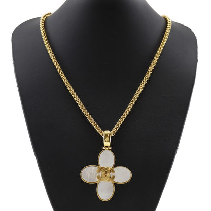 Chanel Coco Mark Flower Vintage Gold Plated And Shell 95A Ladies 108g Necklace
