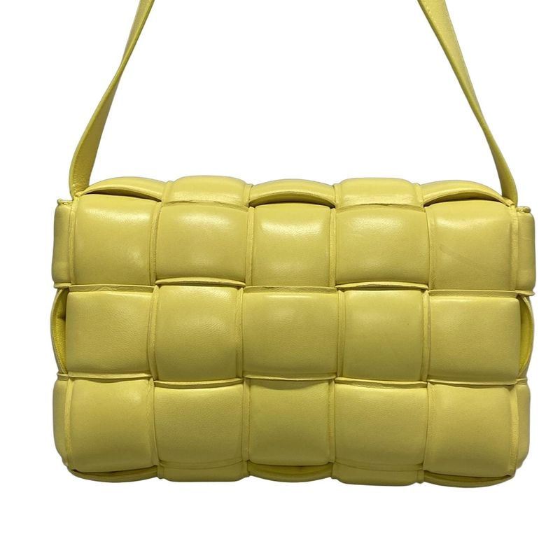 Bottega Veneta Shoulder Bag Padded Cassette Yellow Lambskin