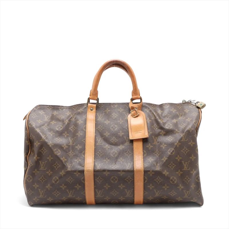 Louis Vuitton Monogram Keepall 50 M41426 Leather Boston Bag Business Travel