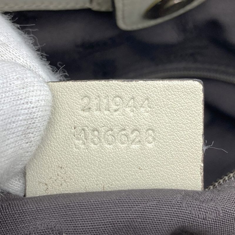 Gucci 211944 Tote Handbag Guccissima Sookie Leather White Ivory Fashion Women