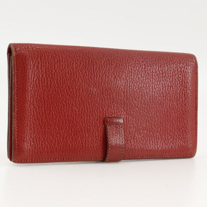 Hermes Bearn Souffle Red □K Ladies Bifold Wallet