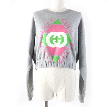Gucci 23SS 717404 100% Cotton Interlocking G Print Long Sleeve Sweatshirt Grey