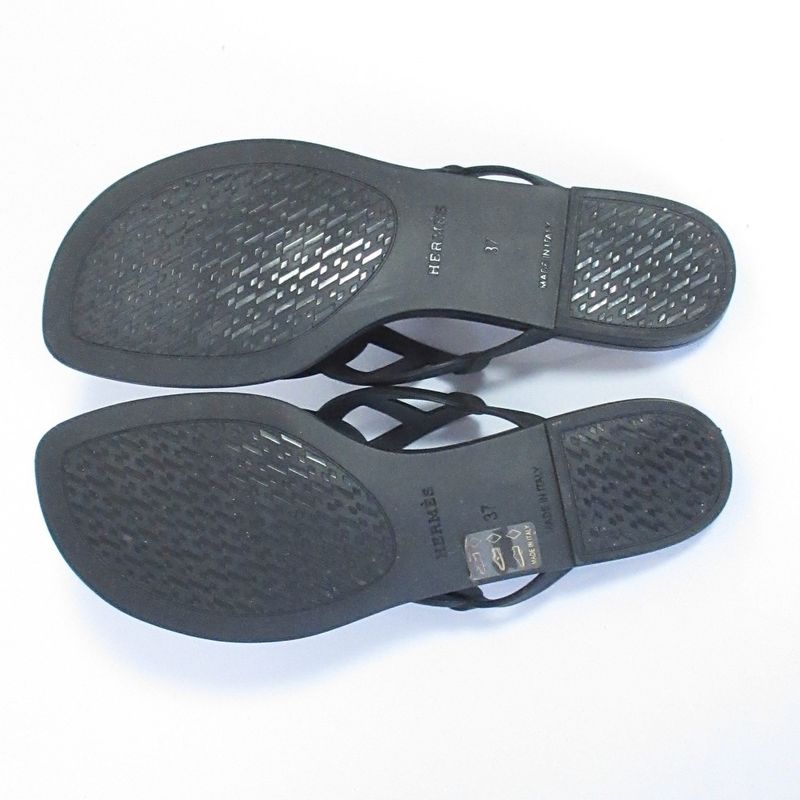 Hermes Egerie Chaine D'ancre Rubber Sandals Size 37 Equivalent to 23.5cm