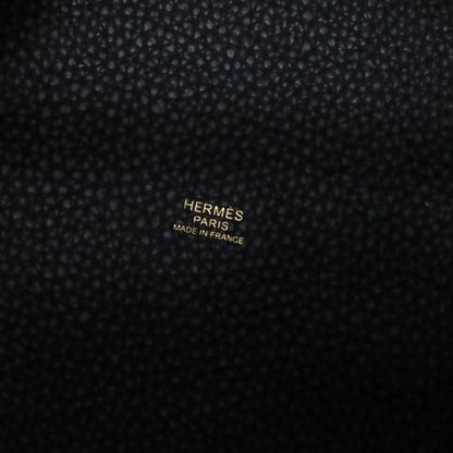 Hermes Picotin Lock MM Black Taurillon Clemence Gold Hardware Handbag Engraved