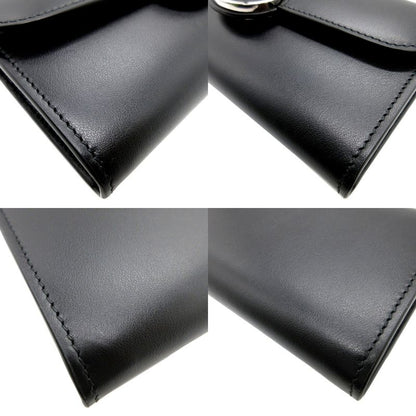 Gucci 762167 Minijohn Double Leather Black Bifold Long Wallet 0140 Gucci